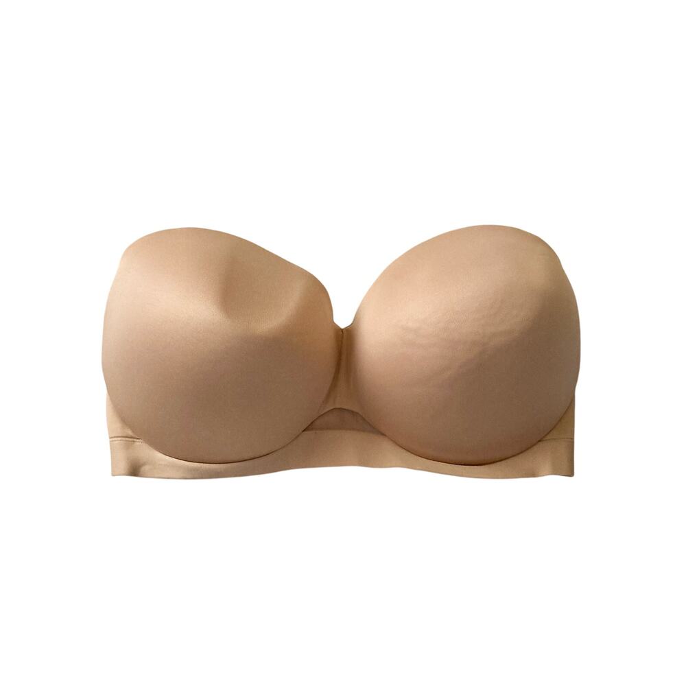 Cacique Comfort Bliss Women's Bra Size 38H Strapless Nude Beige Tan